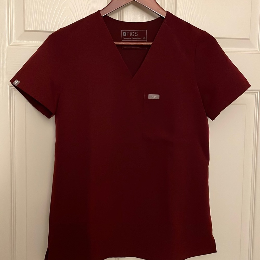 Figs Catarina XS Scrub top (red/burgundy)